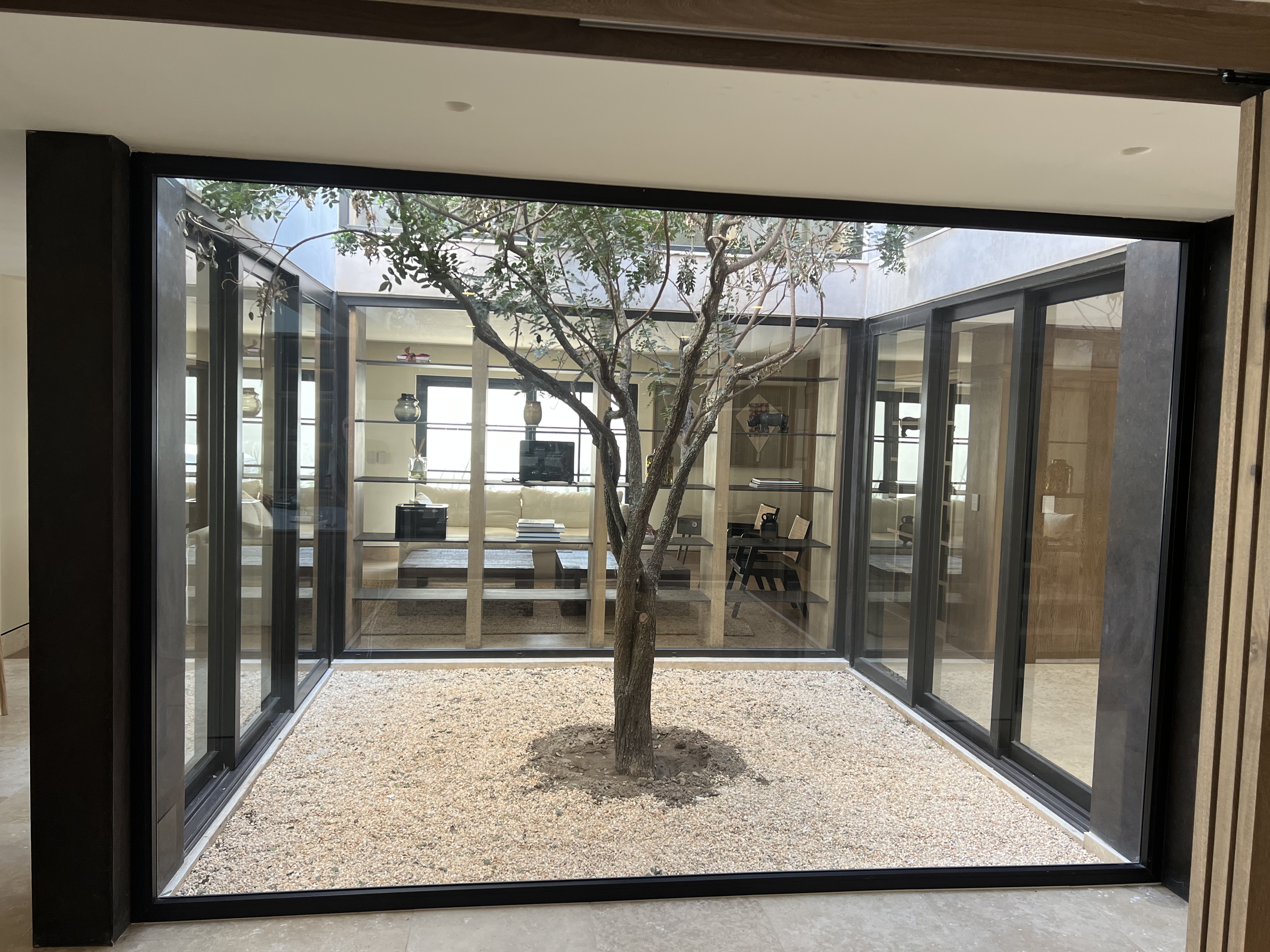 Casa RB — Patio · cristal de piso a techo